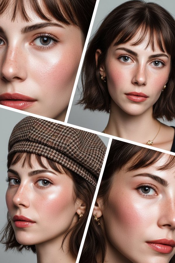 Free AI generated beauty editorial collage - Korean beauty makeup with glass skin